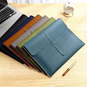 A4 Leather Document Bag,Interview File Folder,Document Paper Organiser Storage Bag,Business Office Document Bag For Office