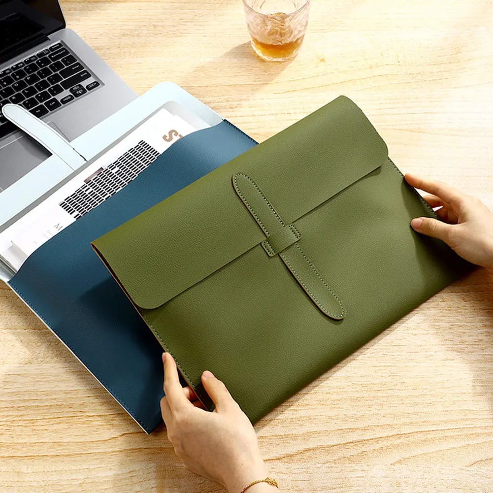 A4 Leather Document Bag,Interview File Folder,Document Paper Organiser Storage Bag,Business Office Document Bag For Office - Image 3
