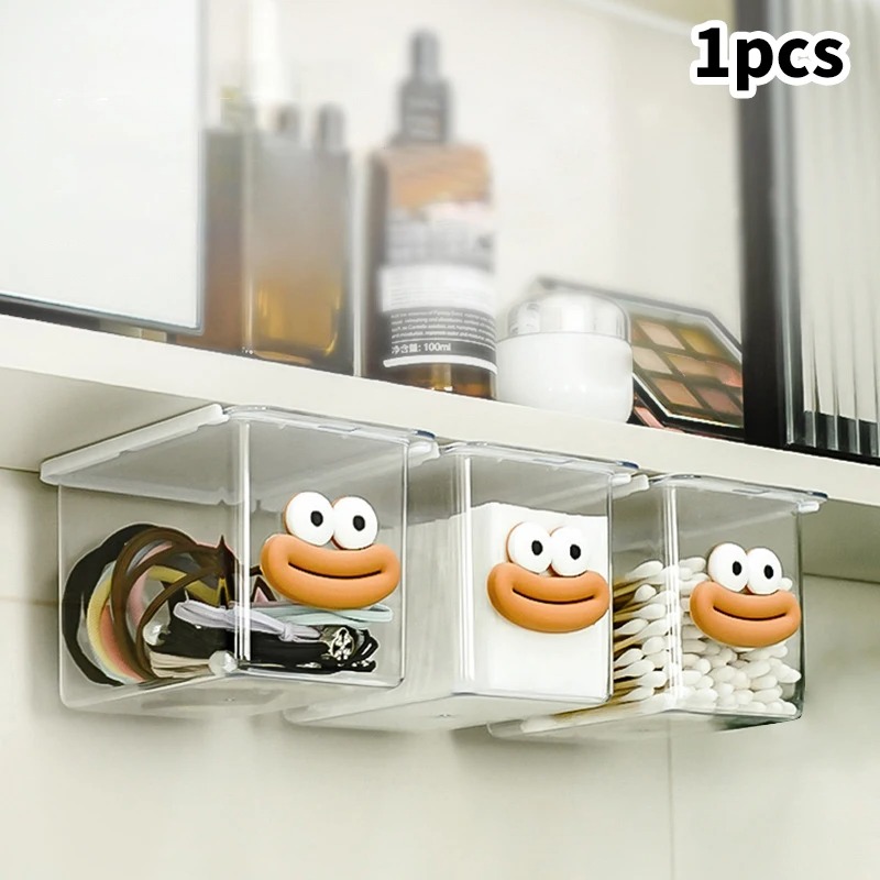Drawer Style Storage Box Under Mirror Cabinet Transparent Bathroom Cotton Stick Makeup Cotton Bathroom Pull-Out Storage - Image 6